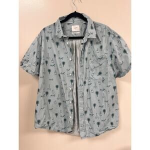 Billy Reid XL Palm Print Button Down Shirt • Western Desert Motif